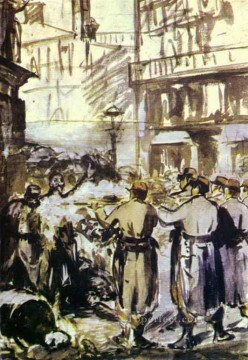 The Barricade Civil War Eduard Manet Oil Paintings